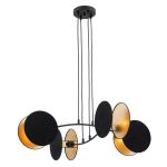 Emibig Pendelleuchte Motif Stahl Schwarz | Geeignet für 4x E27 - Max 15W